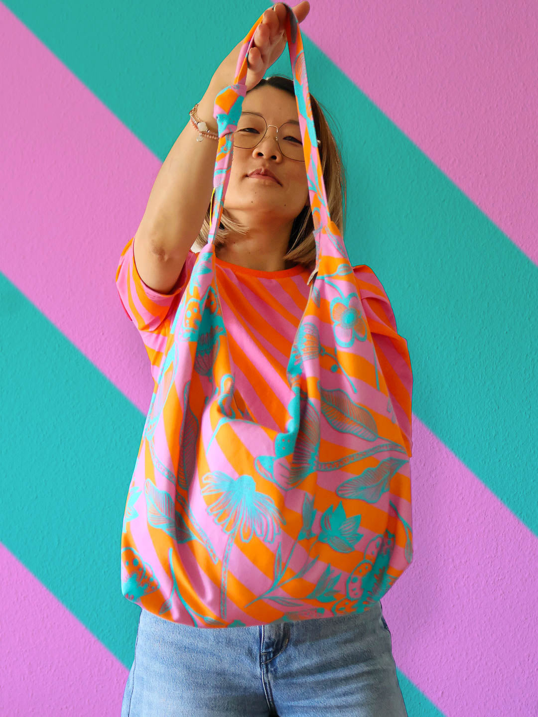 J&J Bio Canvas Big Bouquet orange