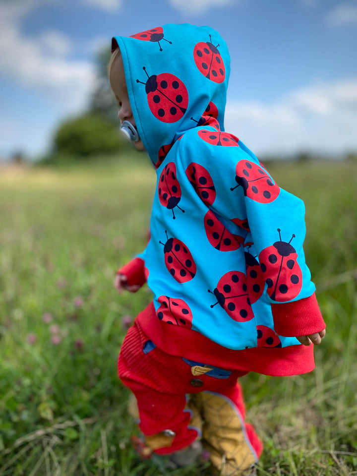 J&amp;J French Terry big Ladybug helltürkis