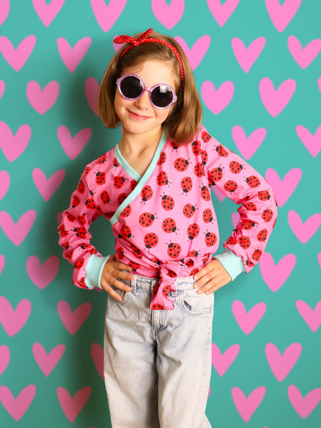J&amp;J Jersey Ladybug pink