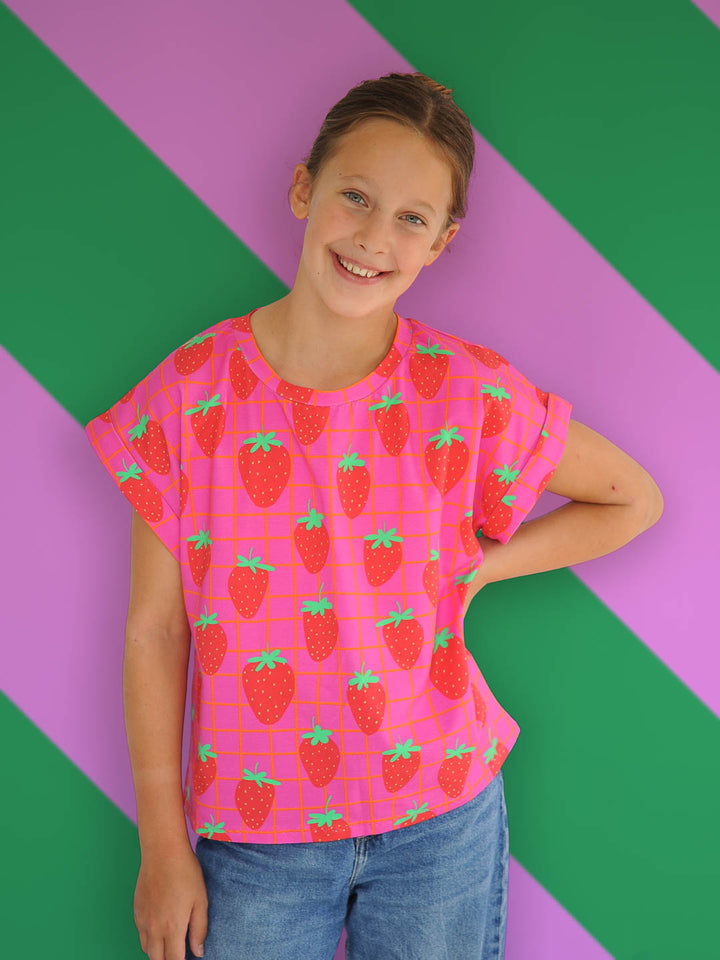 J&amp;J Bio Jersey Yummy Grid magenta