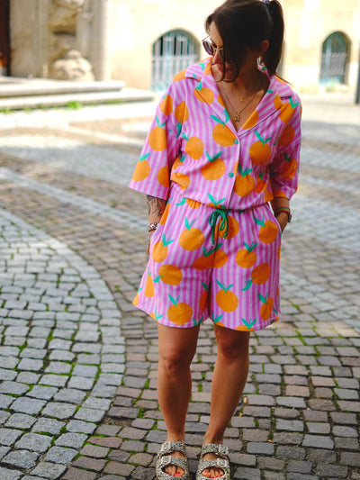 J&J Bio Frottee Stripez'n Tangerines rosa