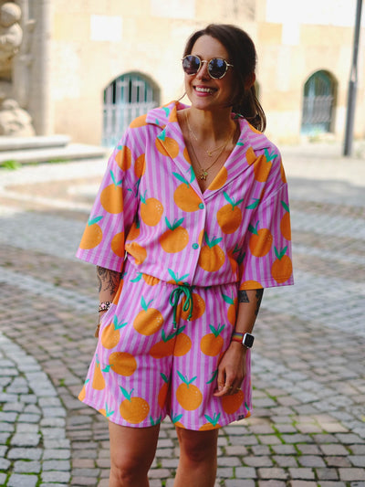 J&J Bio Frottee Stripez'n Tangerines rosa