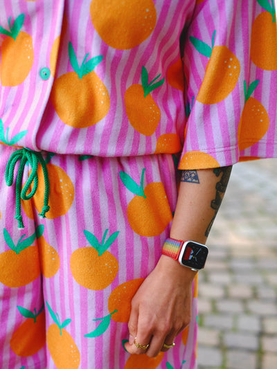 J&J Bio Frottee Stripez'n Tangerines rosa