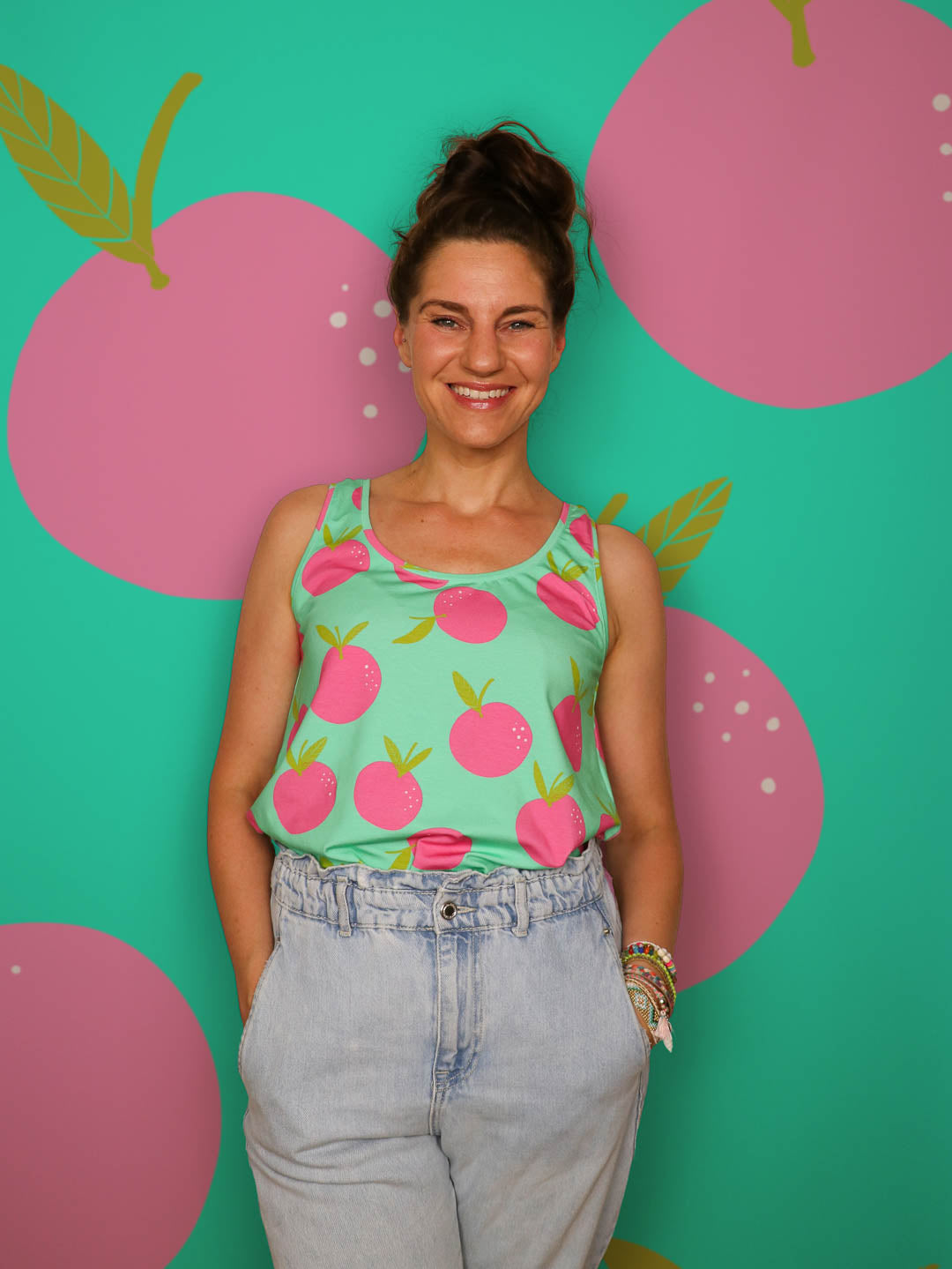 J&J Bio BW-Modal Jersey Sweet Tangerines aqua