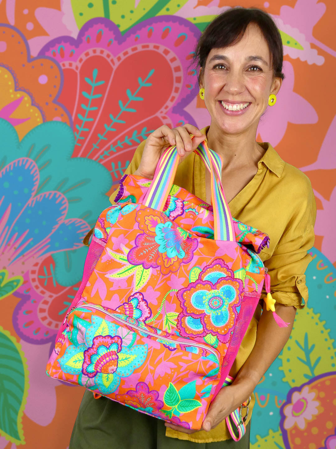 J&J Bio Canvas Fabulous Flowers orange