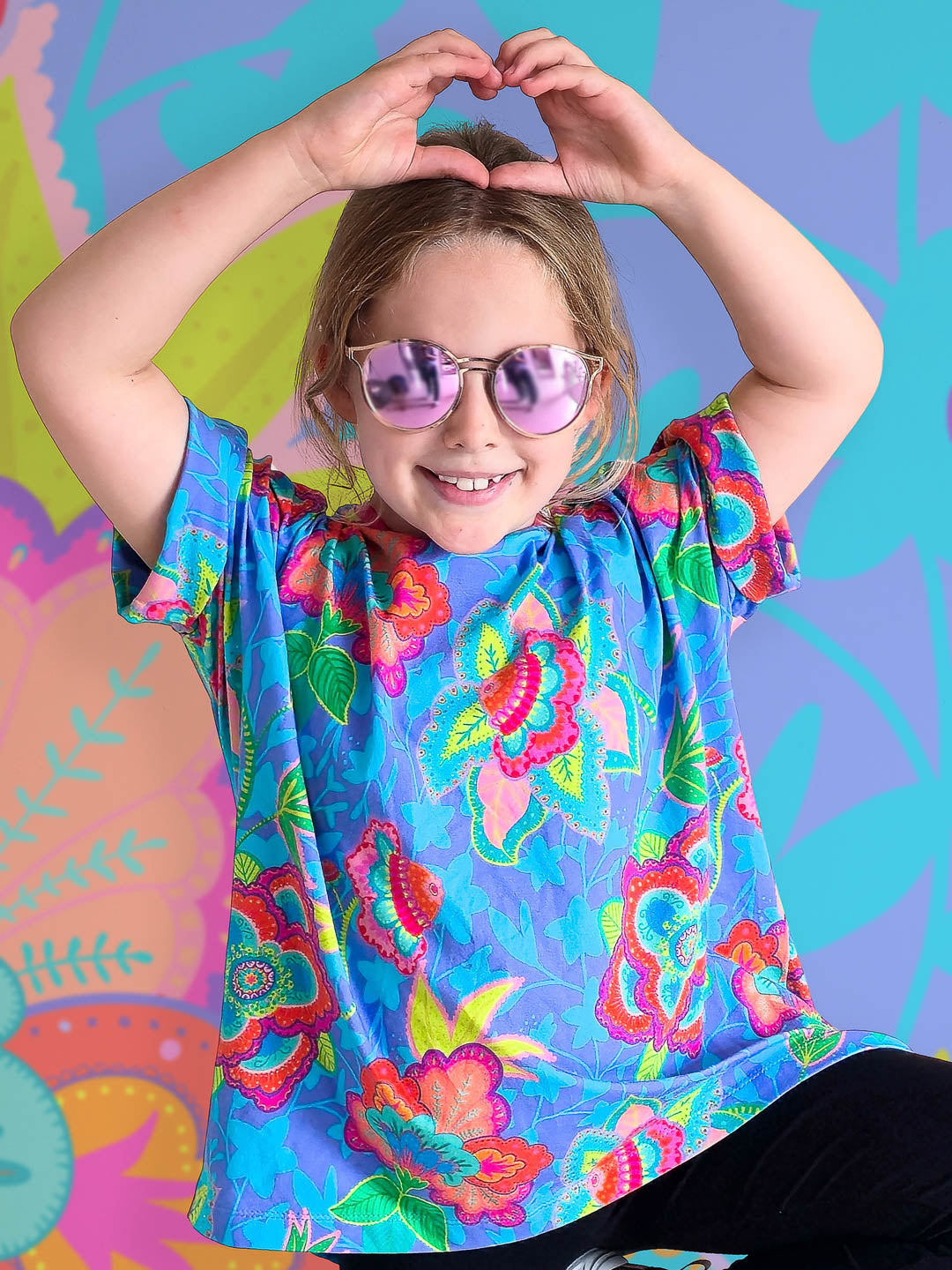 J&J Bio Jersey Fabulous Flowers blueberry