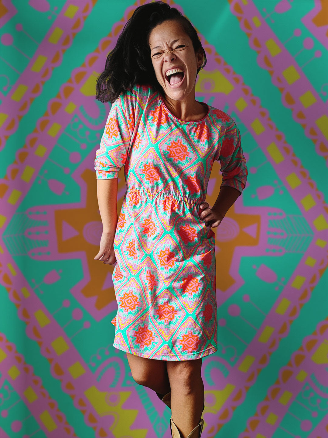 J&J Bio BW-Modal Jersey Boho Vibes aqua