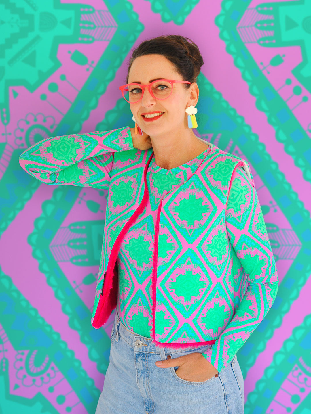 J&J Bio BW-Modal Jersey Boho Vibes pink