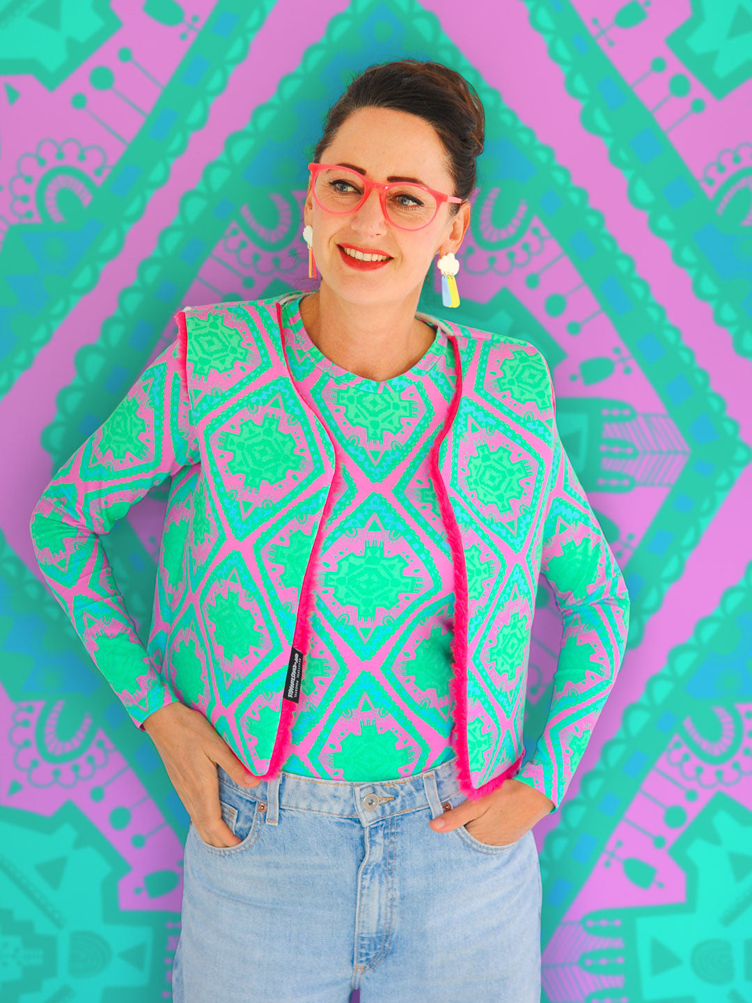 J&J Bio BW-Modal Jersey Boho Vibes pink