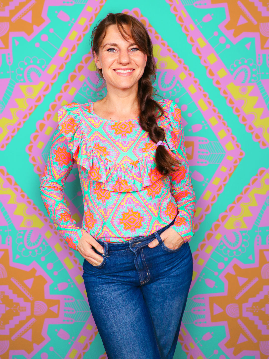 J&J Bio BW-Modal Jersey Boho Vibes aqua