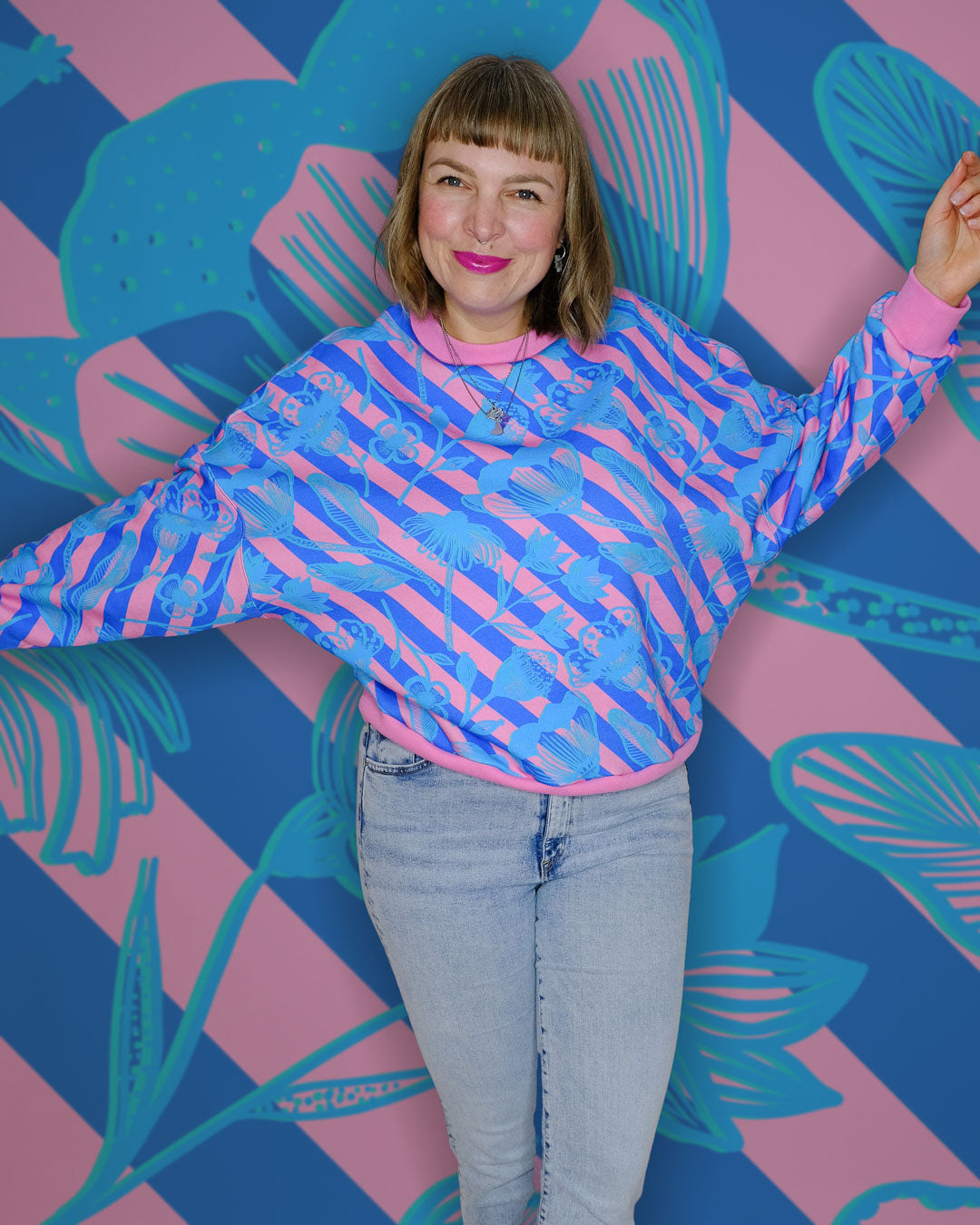 J&J Bio Kuschelsweat Big Bouquet royal