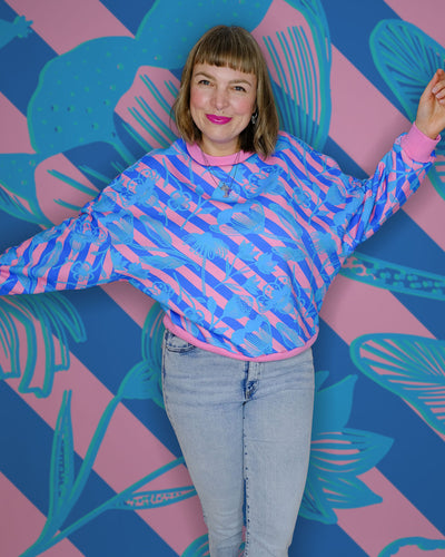 J&J Bio Kuschelsweat Big Bouquet royal