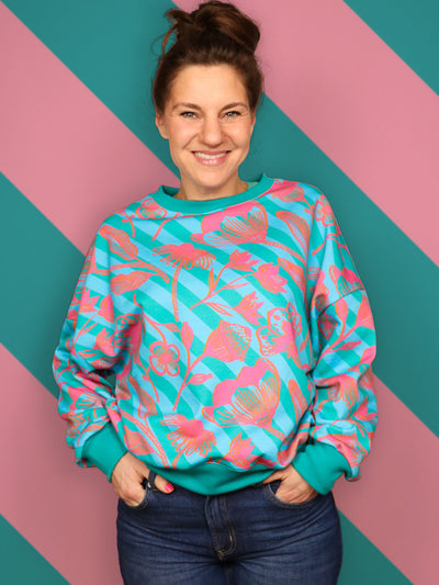 J&J Bio Kuschelsweat Big Bouquet emerald