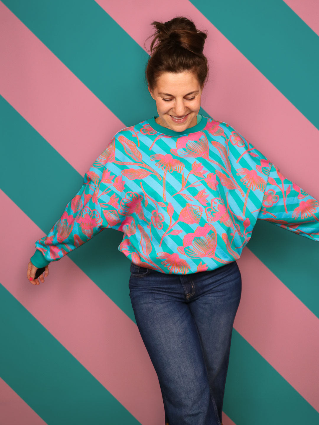 J&J Bio Kuschelsweat Big Bouquet emerald