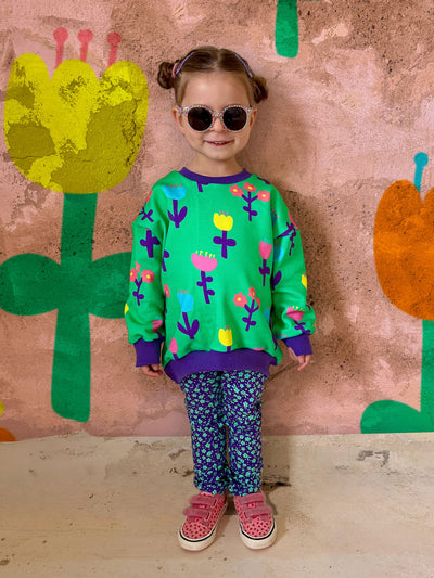 J&J Bio Kuschelsweat Frühlingsgefühle hellgrün