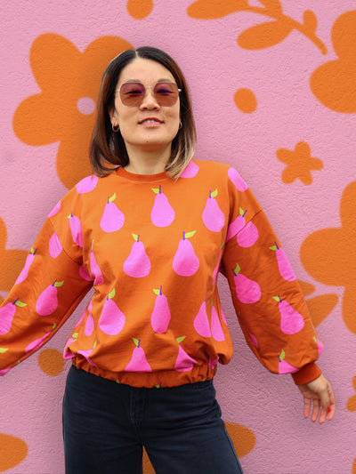 J&J Bio French Terry Just Pears cognac