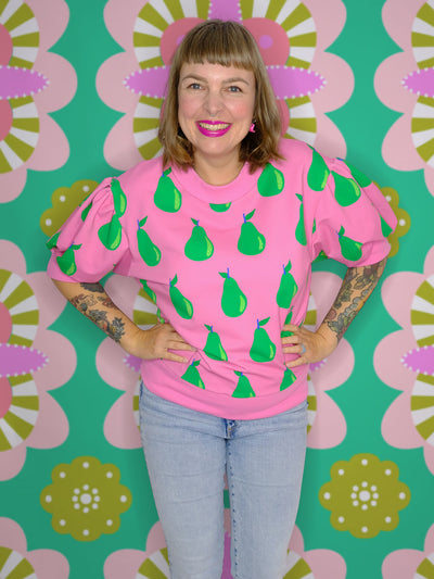 J&J Bio French Terry Just Pears rosa