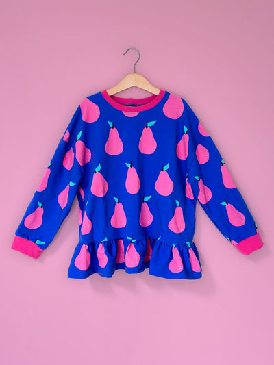 J&J Bio French Terry Just Pears blau