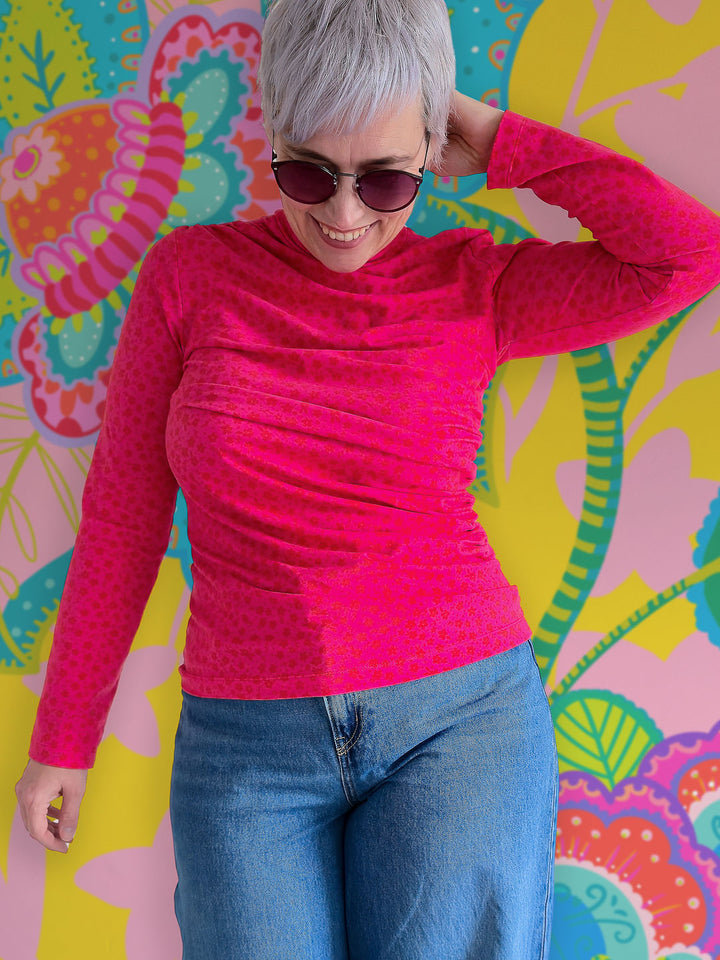 J&amp;J Bio Jersey Petite Fleurs rot