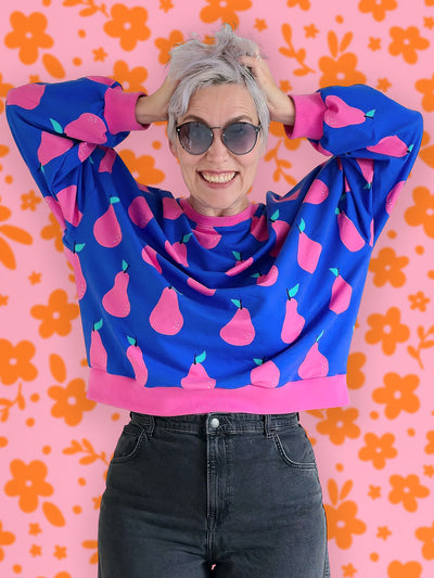 J&J Bio French Terry Just Pears blau