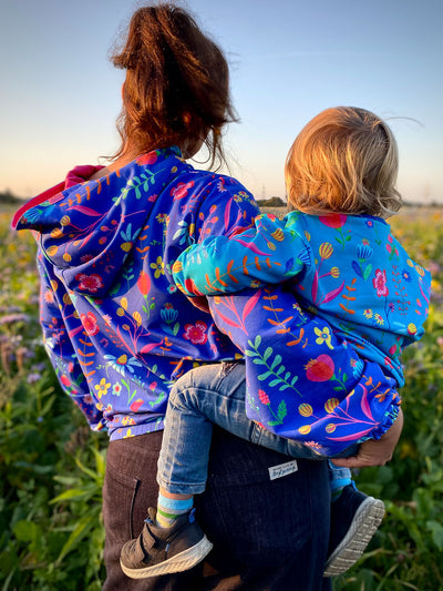 J&J Bio French Terry Little Wildflowers  türkis