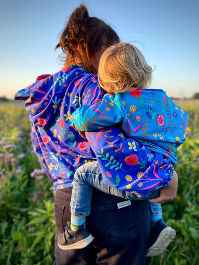 J&J Bio French Terry Little Wildflowers  türkis