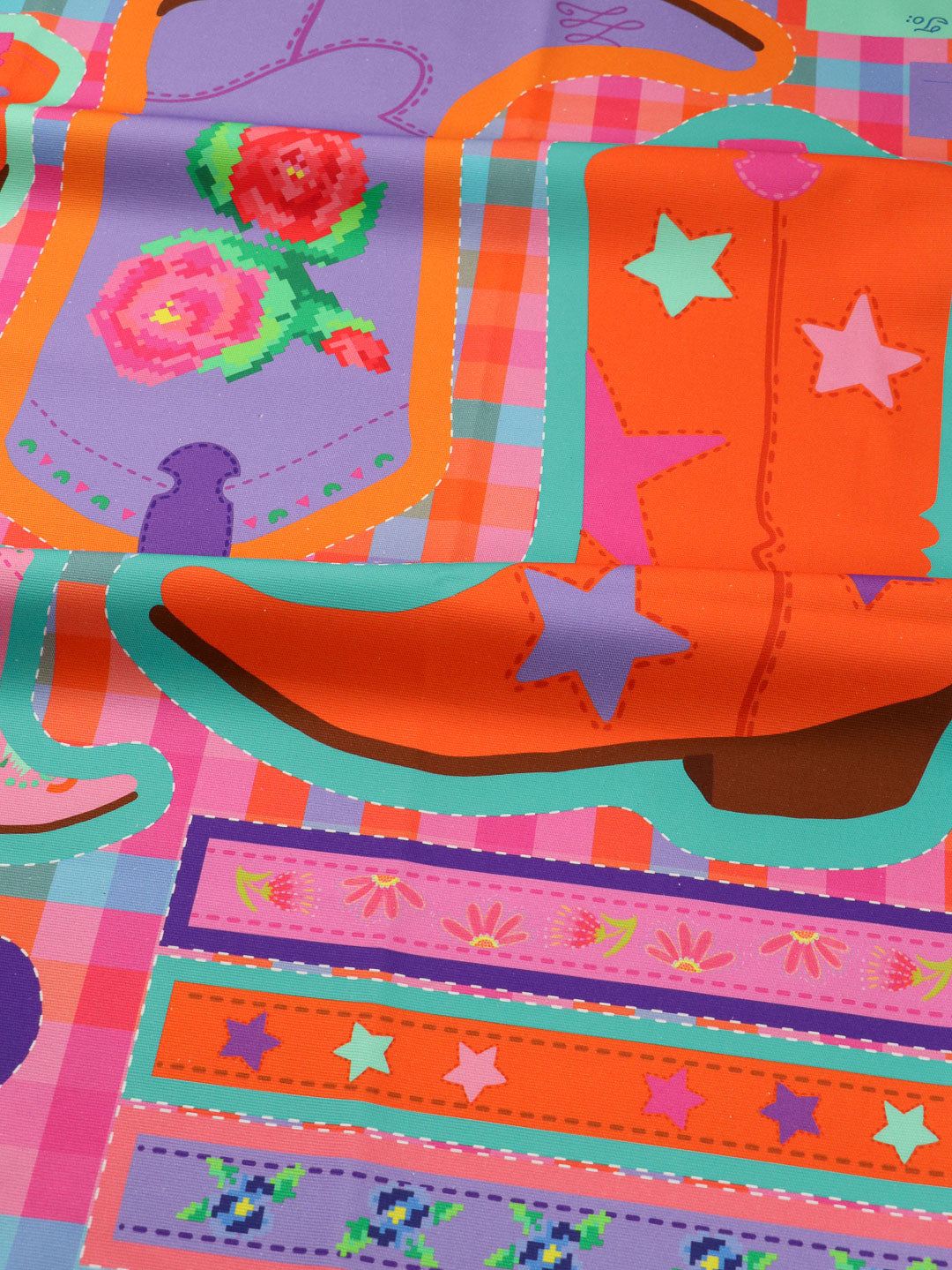 B-Ware Bio Canvas Panel Madame Santas Boots orange