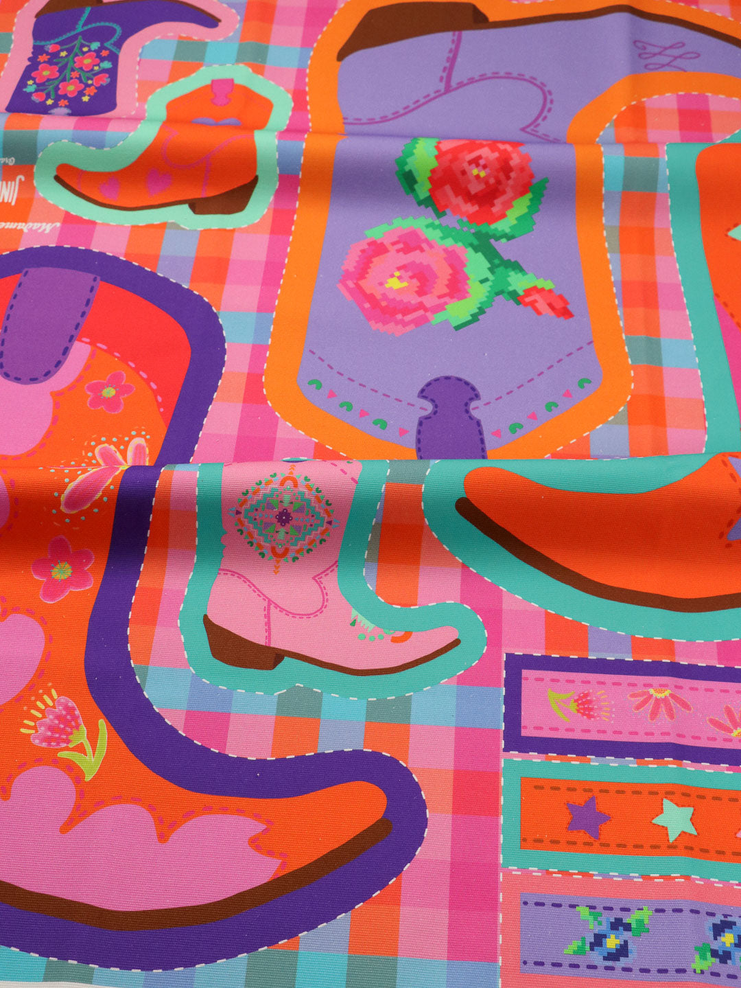 B-Ware Bio Canvas Panel Madame Santas Boots orange