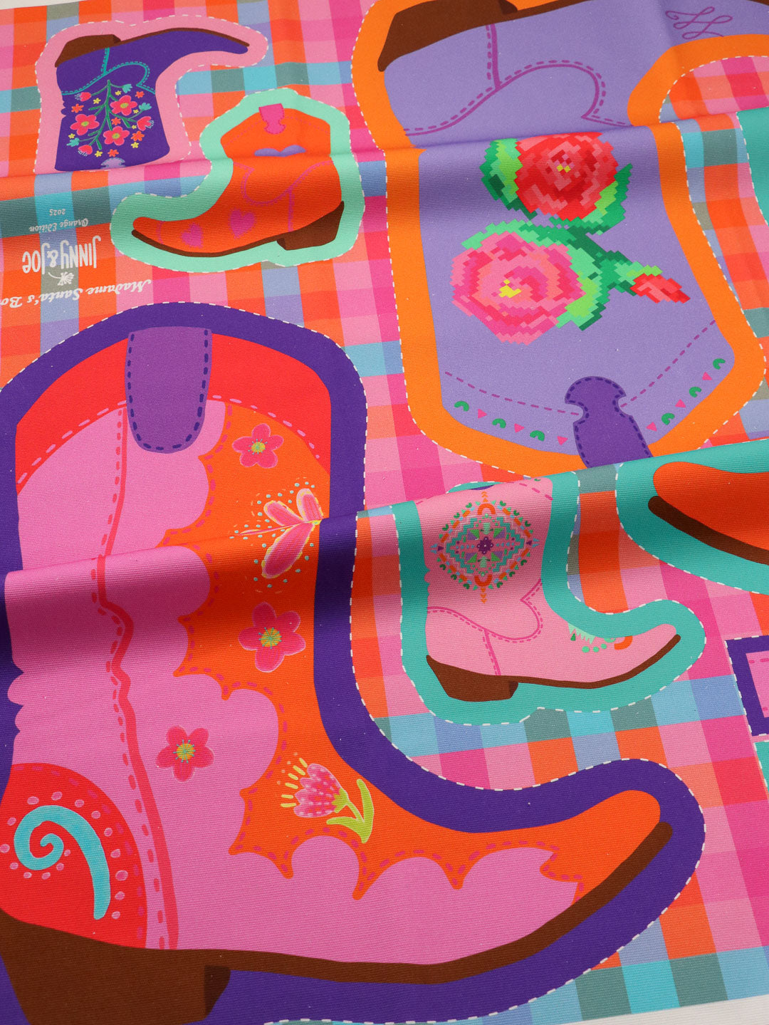 B-Ware Bio Canvas Panel Madame Santas Boots orange