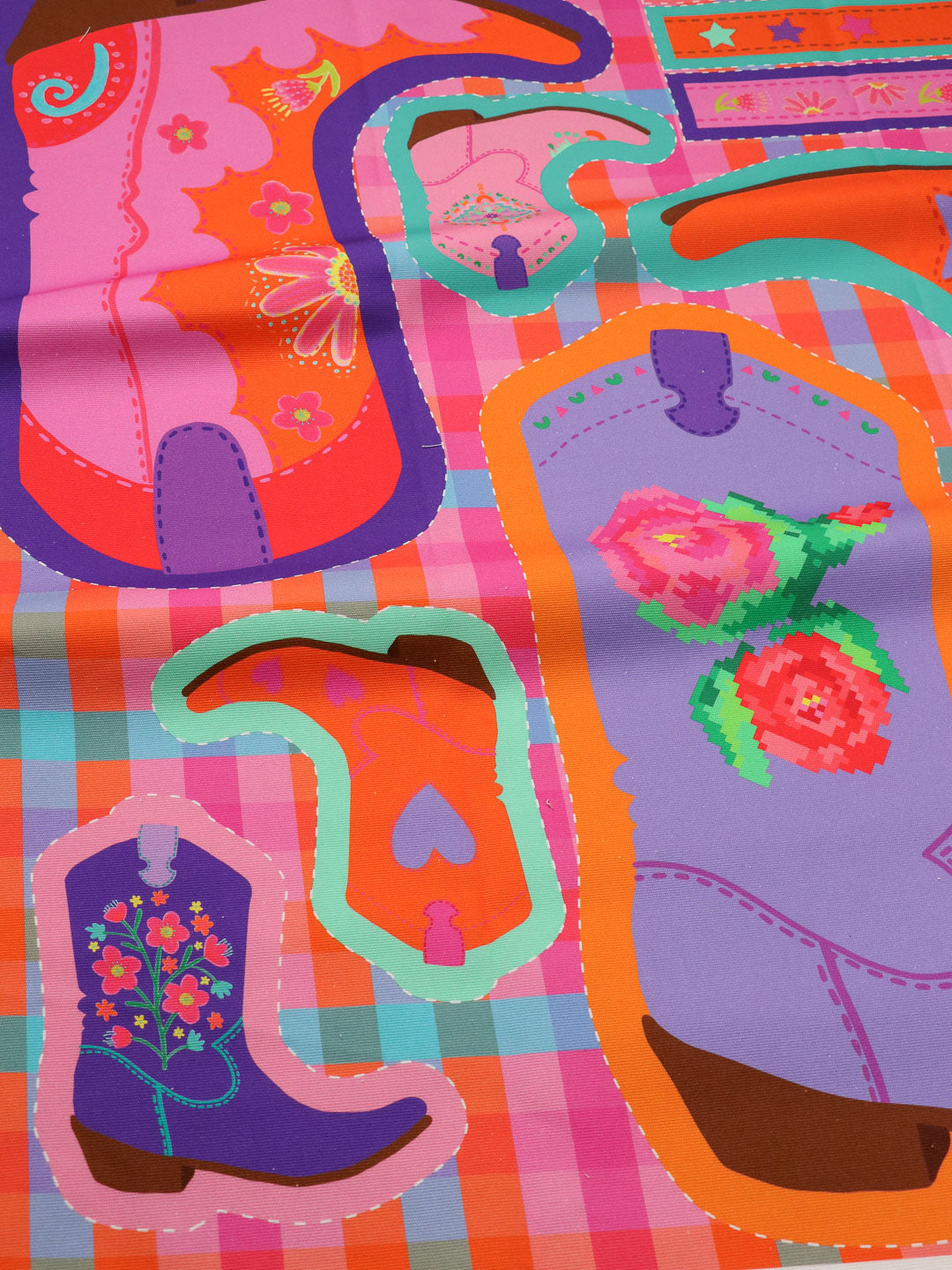 B-Ware Bio Canvas Panel Madame Santas Boots orange