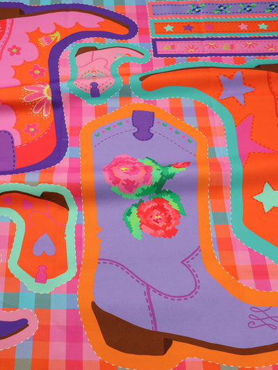 B-Ware Bio Canvas Panel Madame Santas Boots orange