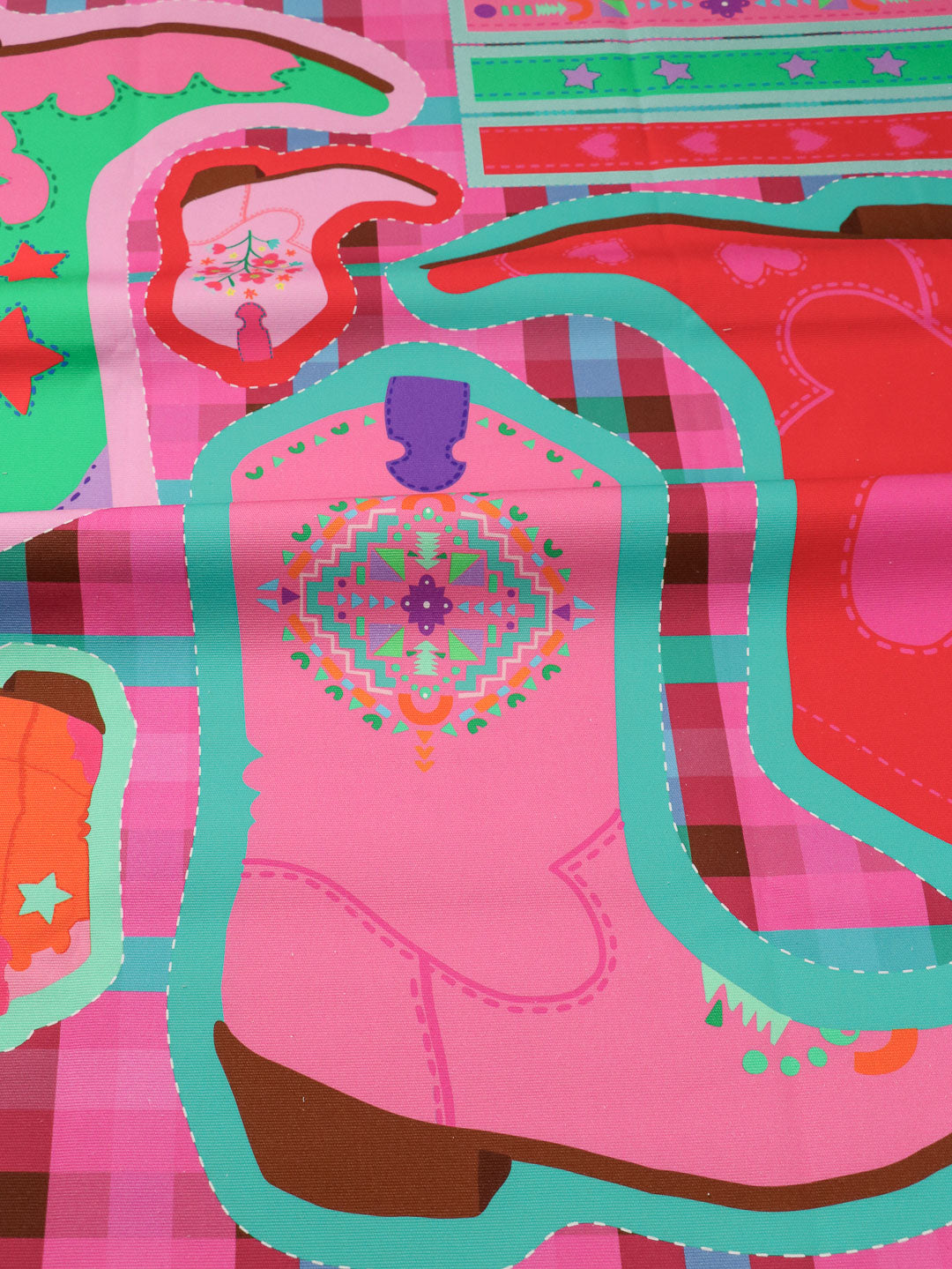 B-Ware Bio Canvas Panel Madame Santas Boots pink