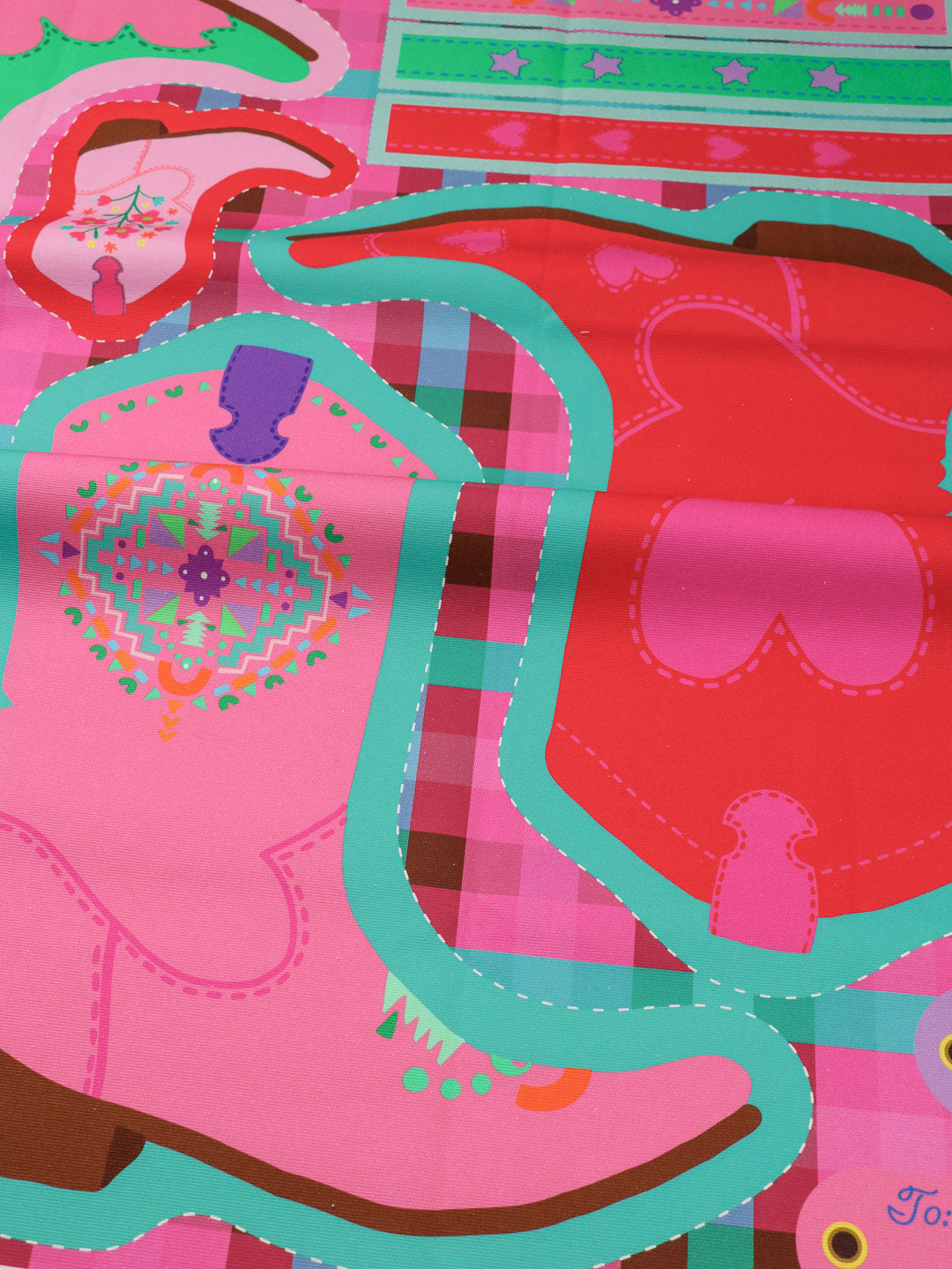 B-Ware Bio Canvas Panel Madame Santas Boots pink