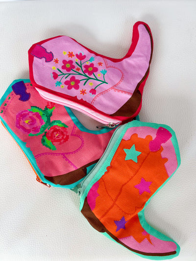 B-Ware Bio Canvas Panel Madame Santas Boots pink