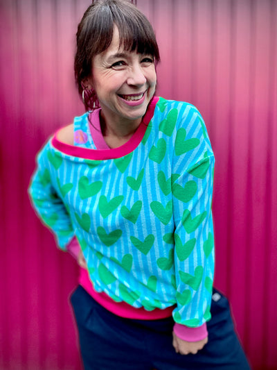 J&J Bio Frottee Mein Herz helltürkis