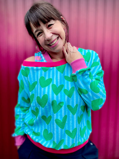 J&J Bio Frottee Mein Herz helltürkis