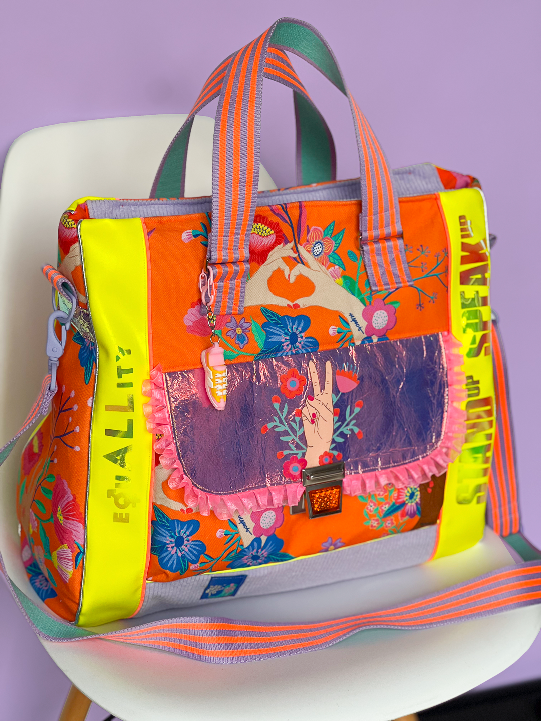 J&amp;J Canvas little Sisterhood orange