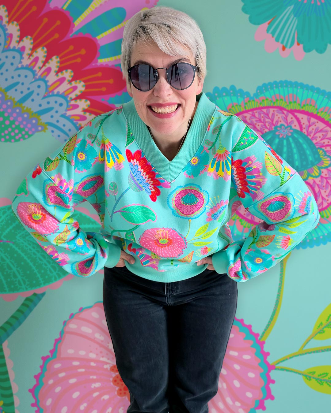 J&amp;J Bio Retrosweat Paradise Petals aqua