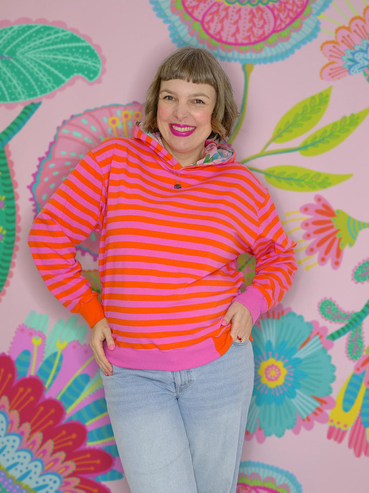 J&amp;J Bio Jersey Ringelz blutorange-hot pink