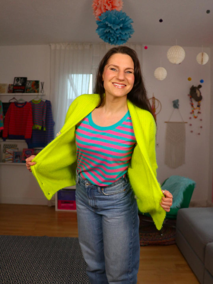 J&amp;J Bio Jersey Ringelz emerald-hot pink