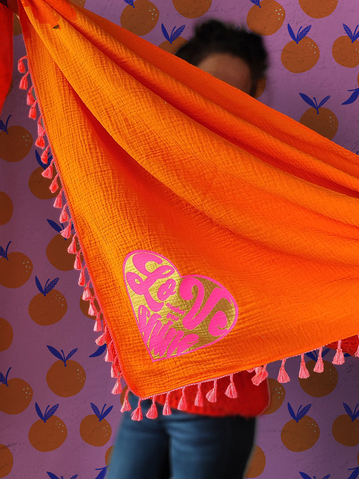 J&amp;J Musselin uni orange