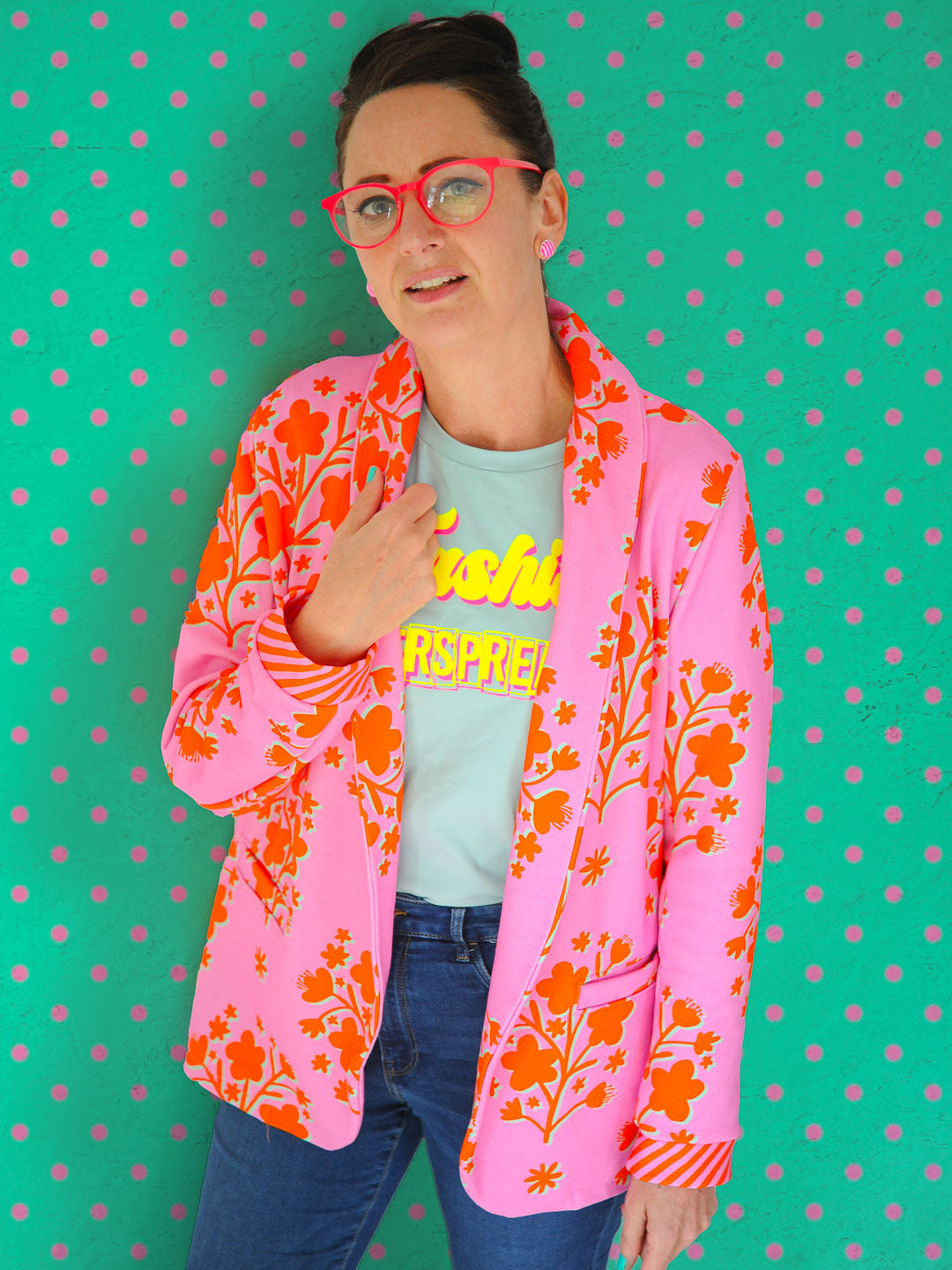 J&amp;J Retrosweat Desert flower two tone rosa extrabreit