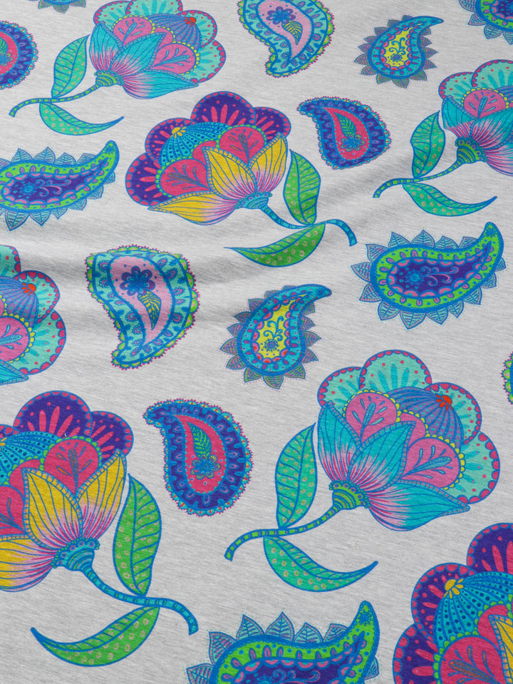 J&amp;J French Terry Oh So Boho grau melange