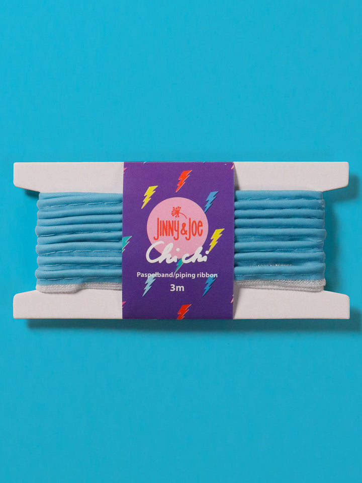 J&amp;J Paspelband Glow light blue