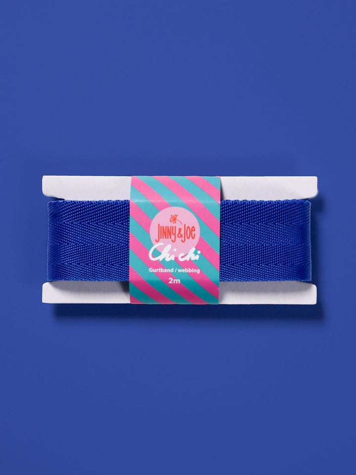 J&amp;J Webbing Soft double fishbone 38mm royal