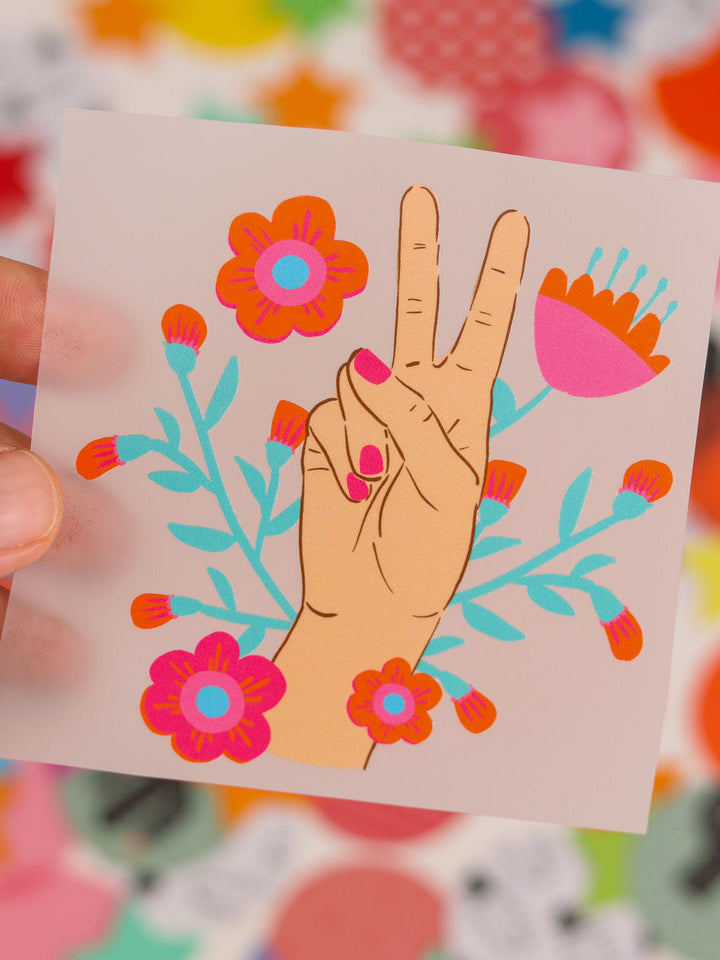 J&amp;J Bügelbild Hands Peace