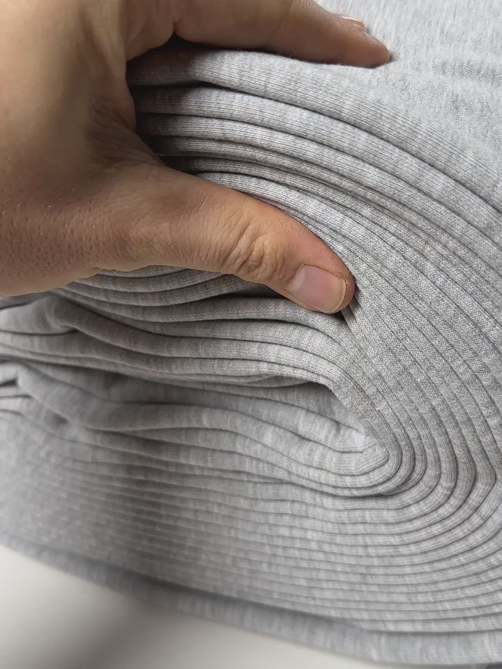 J&amp;J Kuschelsweat uni grau melange extrabreit