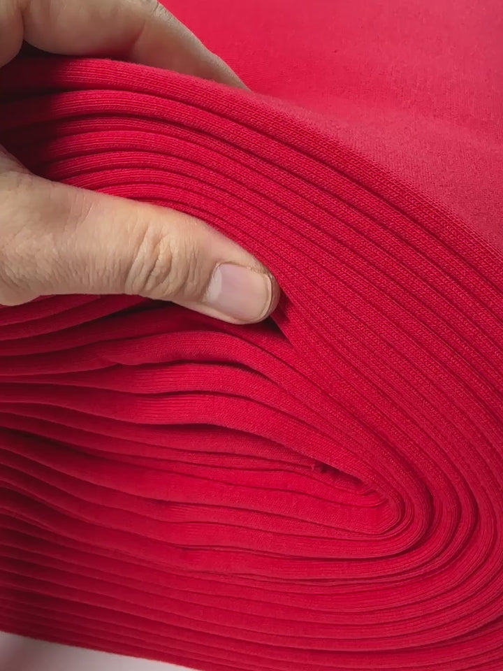 J&amp;J Kuschelsweat uni rot extrabreit