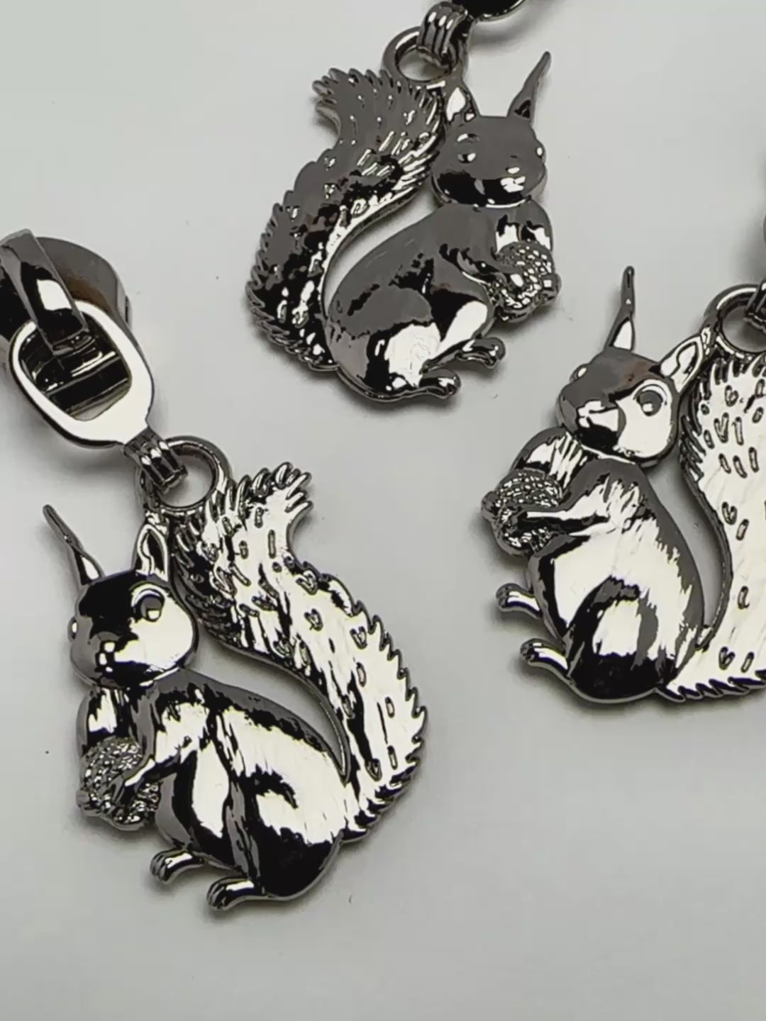 J&J Zipper #5 Squirrel silber