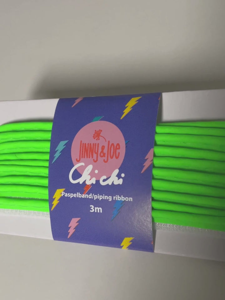 J&amp;J Paspelband Glow neon grün